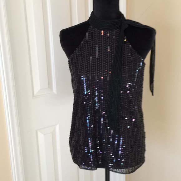 .Parker NWT Hand made  Black Beaded Top - Picture 2 of 9